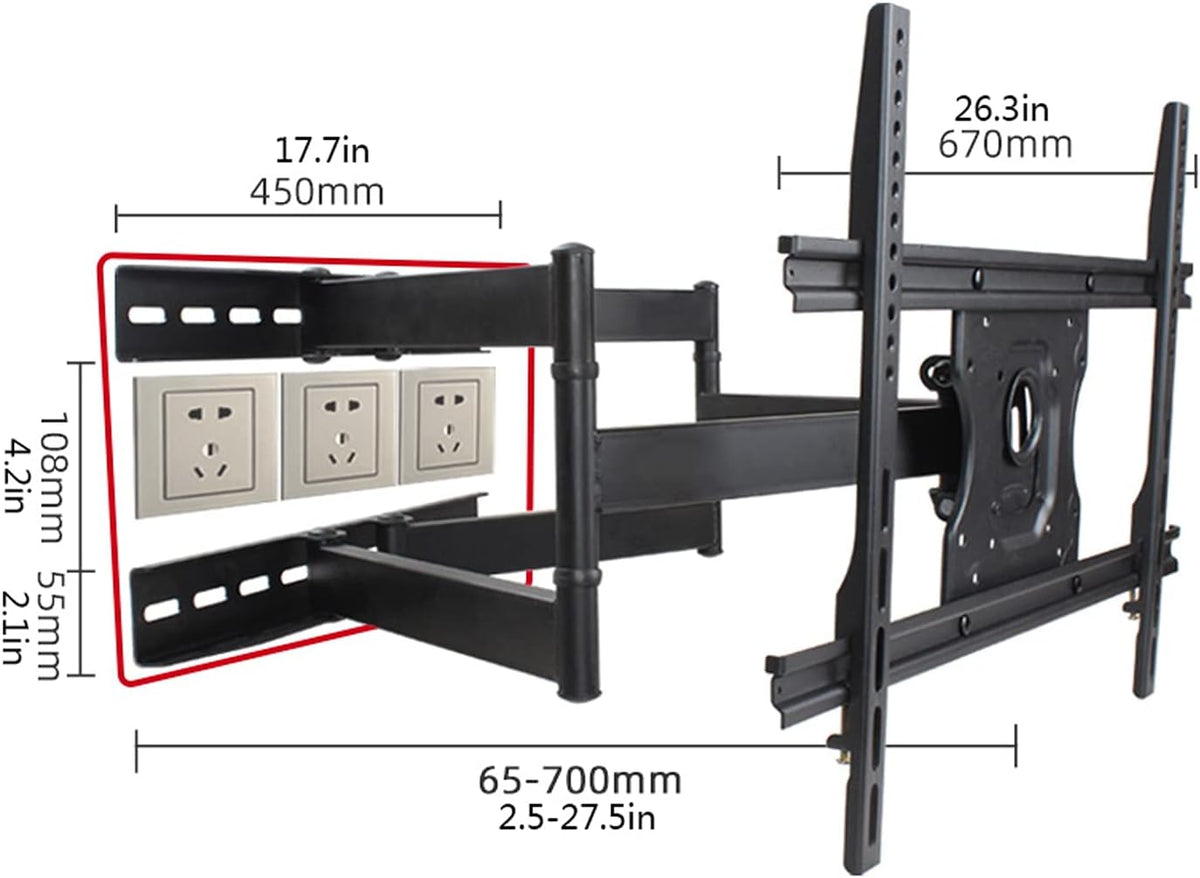 Universal TV Stand TV Stand Base Wall-Mounted TV Bracket 37'-70' Foldable Universal TV Mount Swivels Tilts Extension Rotation for Max VESA 600x400mm aAnd Holds Up to 125lbs Tv Stand Mount