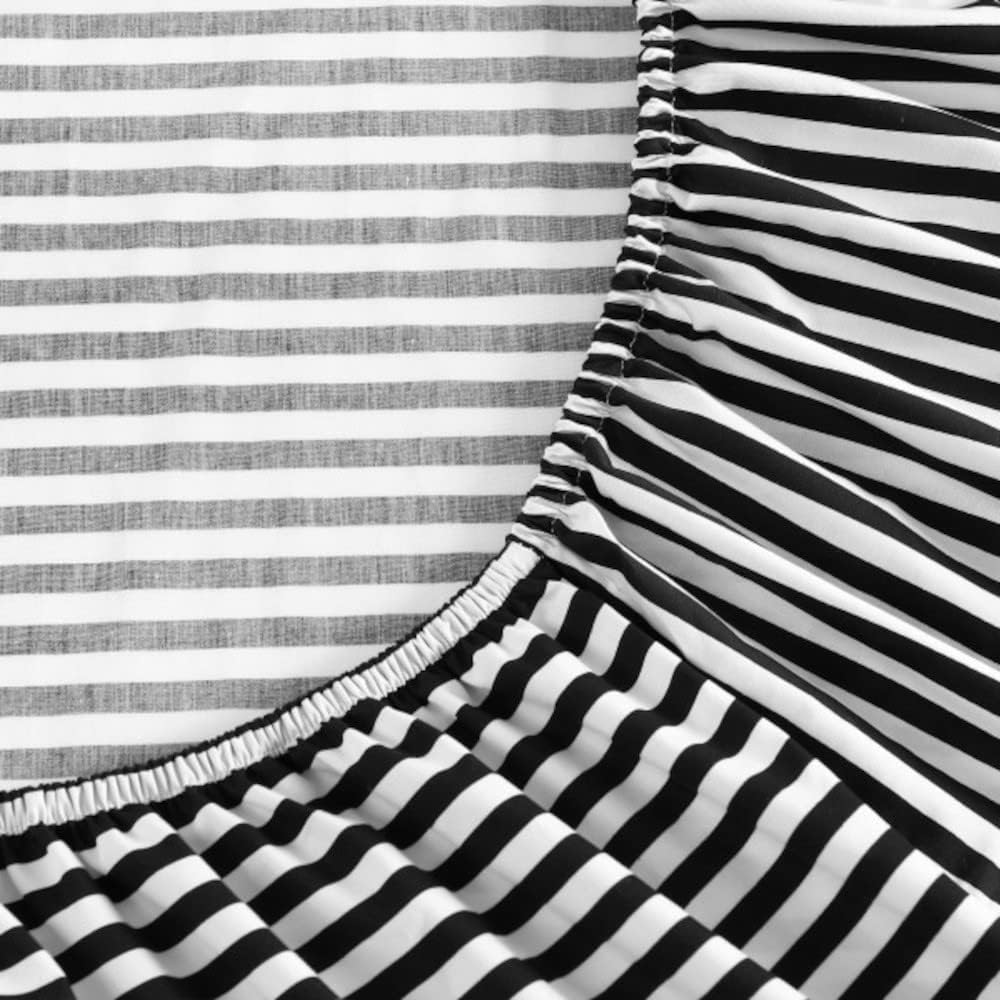 Marimekko - Twin Sheets, Cotton Percale Bedding Set, Crisp & Cool Home Decor (AJO Black, Twin/Twin XL)