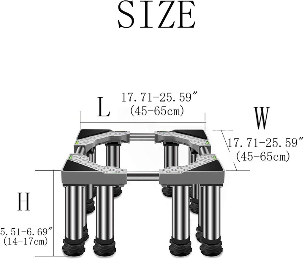 Adjustable Washing Machine Base Universal Washing Machine Stand Adjustable zer Base Stand Telescopic Dryer Roller Floor Trays Stainless Steel Shelf 4/8/12 Feet for Home Ap