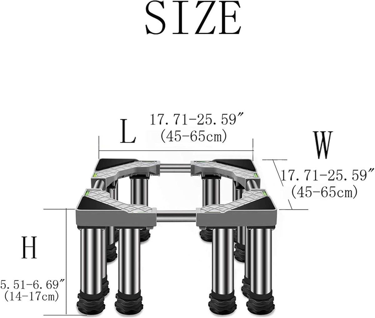 Adjustable Washing Machine Base Universal Washing Machine Stand Adjustable zer Base Stand Telescopic Dryer Roller Floor Trays Stainless Steel Shelf 4/8/12 Feet for Home Ap