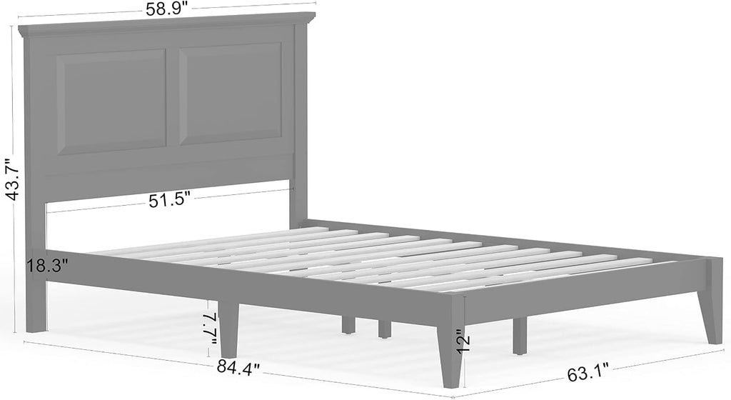 Glenwillow Home Cottage Style Solid Wood Platform Bed in Full - Gloss White