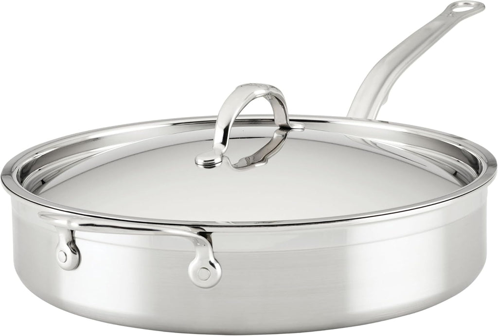Hestan ProBond Forged TITUM - Professional Clad Stainless Steel, Nonstick, Saute Pan with Lid, 3.5-Quart, Induction Compatible, Made without PFOAs
