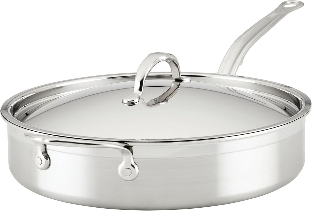 Hestan ProBond Forged TITUM - Professional Clad Stainless Steel, Nonstick, Saute Pan with Lid, 3.5-Quart, Induction Compatible, Made without PFOAs
