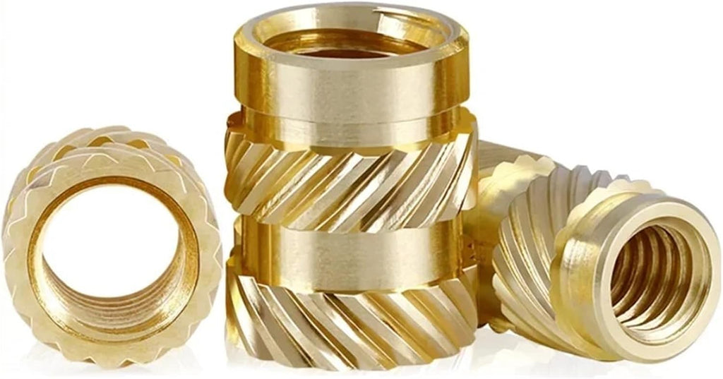Brass Knurled Nuts 300pcs M5 M6 Heat Threaded Insert Nuts Brass Hot Melt Molding Knurled Metal Copper Lock Nut for 3D Printer(M6x10x9 (300pcs))