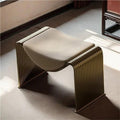 Entryway Stool with Leather Cushion Minimalist Metal-Frame Vanity Bench High-Density Foam Versatile Seat for Living Room Beautiful