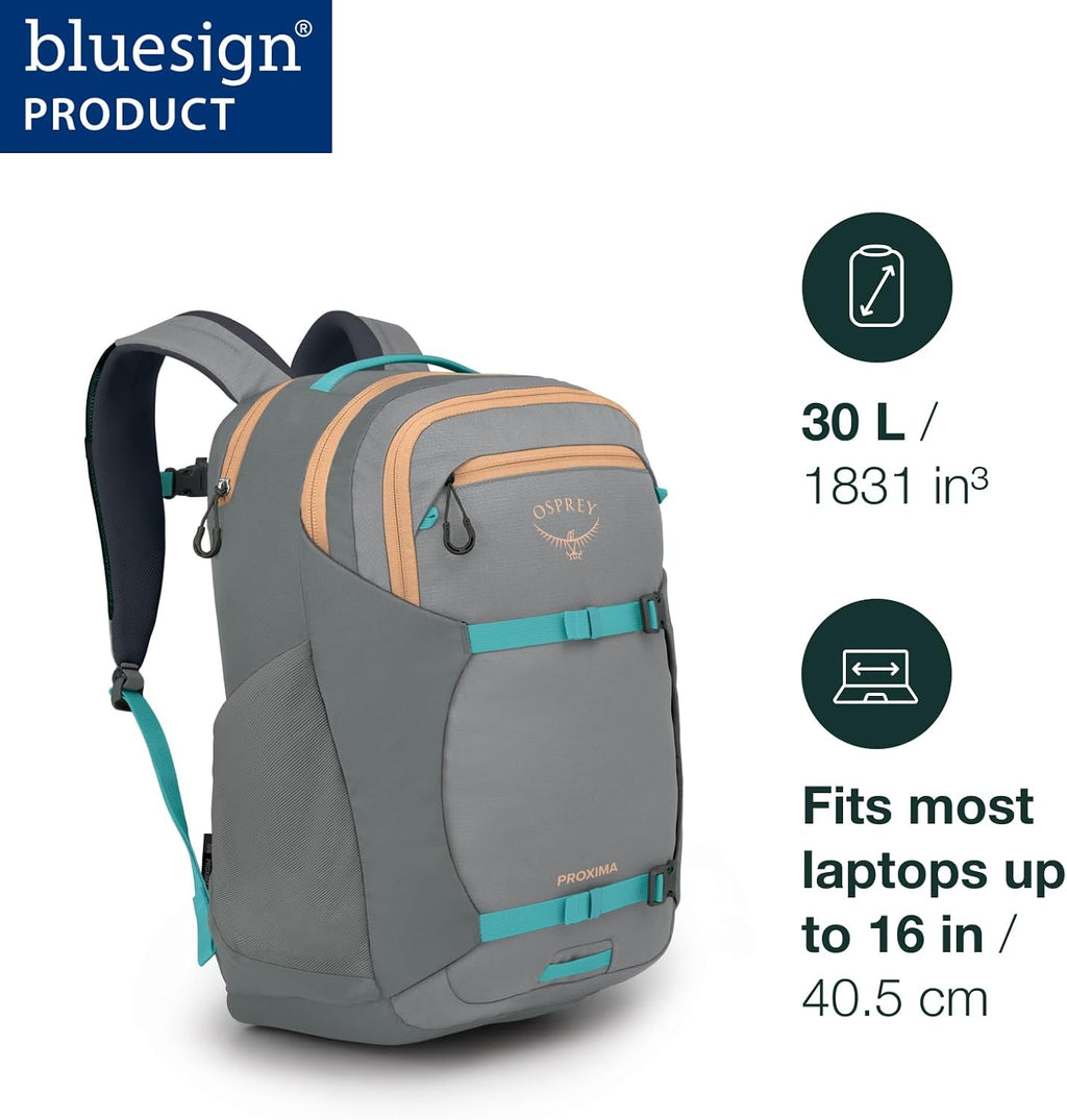 Osprey Proxima 30L Campus Laptop Backpack - Everyday Bag with Tech Storage, Bottle Pockets & Comfortable Carry, Dawn Blue