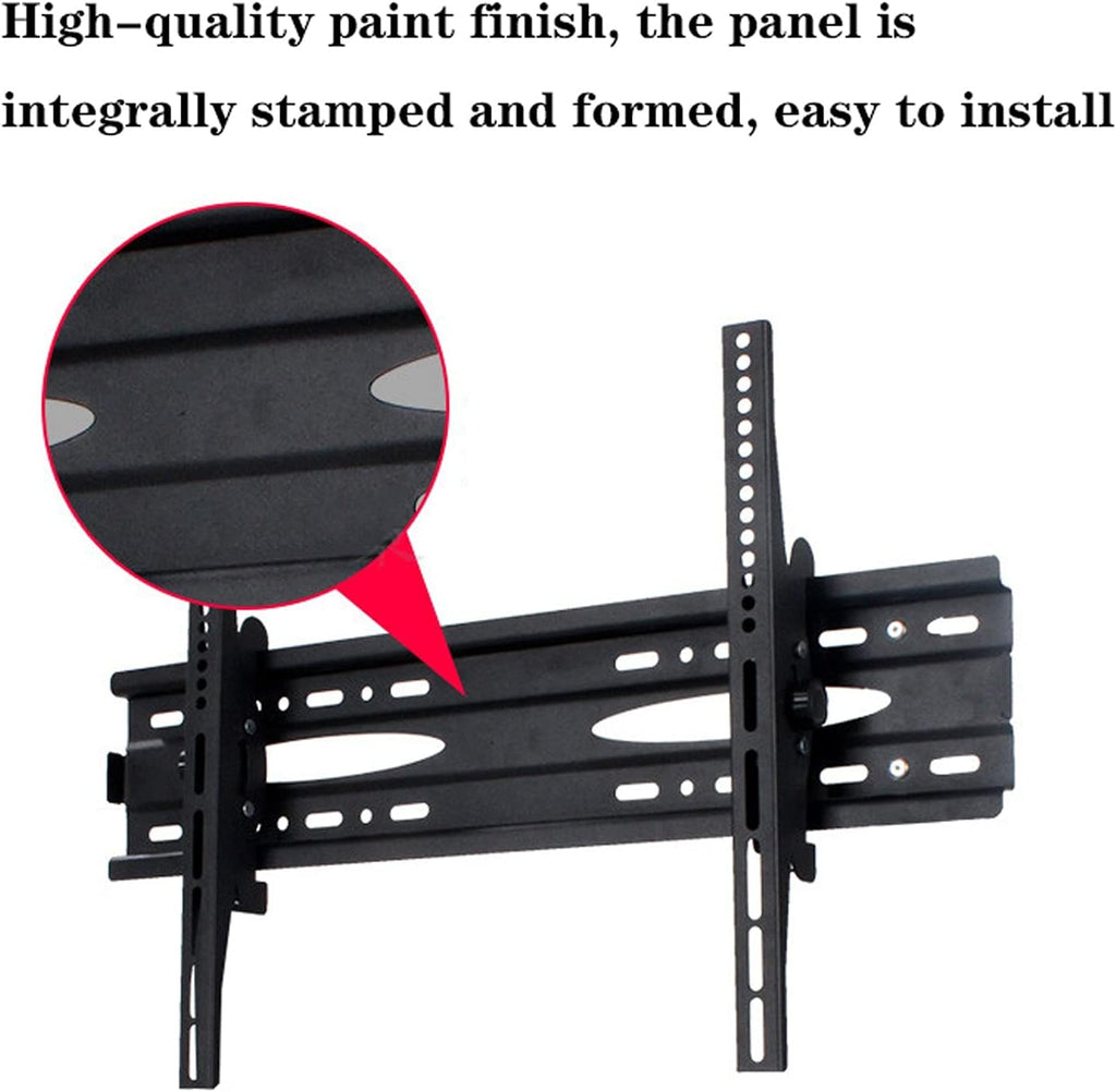 Universal TV Stand TV Stand Base 37'-75' LCD TV Universal Desktop Base Black Punch- Desktop TV Stand Rugged Steel TV Base Stand with Height Adjustable and Tilt Tv Stand Mount