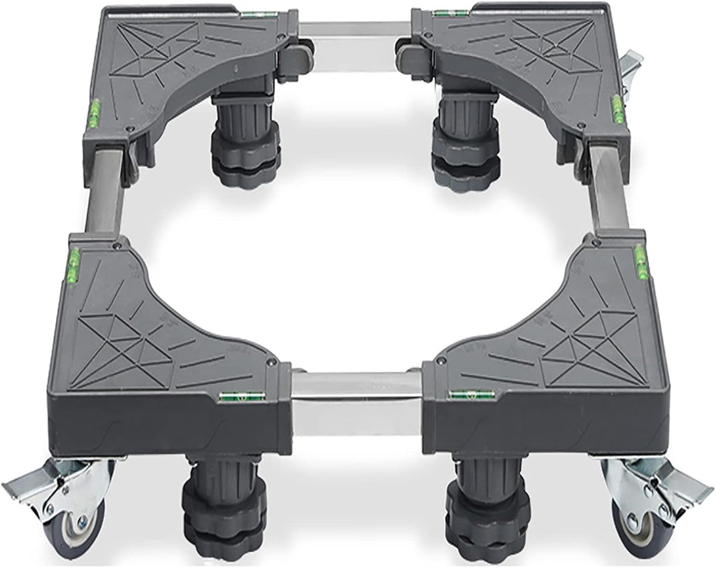 Washing Machine Stand Base, Washer and Dryer Stand Furniture Dolly, Universal Mobile Roller with 4 Locking Wheels, Multi-Functional Adjustable Pedestal with 4 Strong Feet