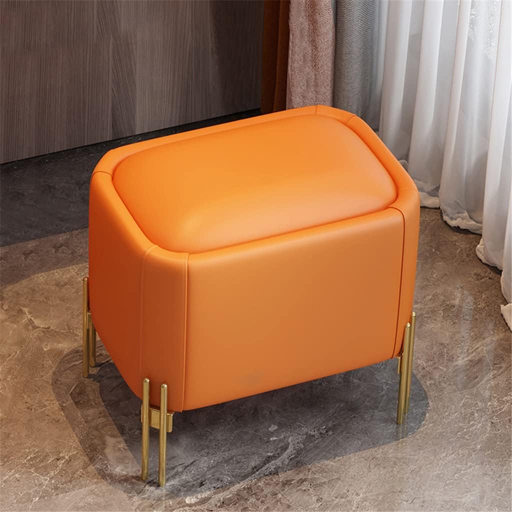 Bedroom Dressing Vanity Bench Leather Ottoman Pouf Door Side Shoe Stool Footrest Footstool Tatami Futon for Chaise Lounge(Black)