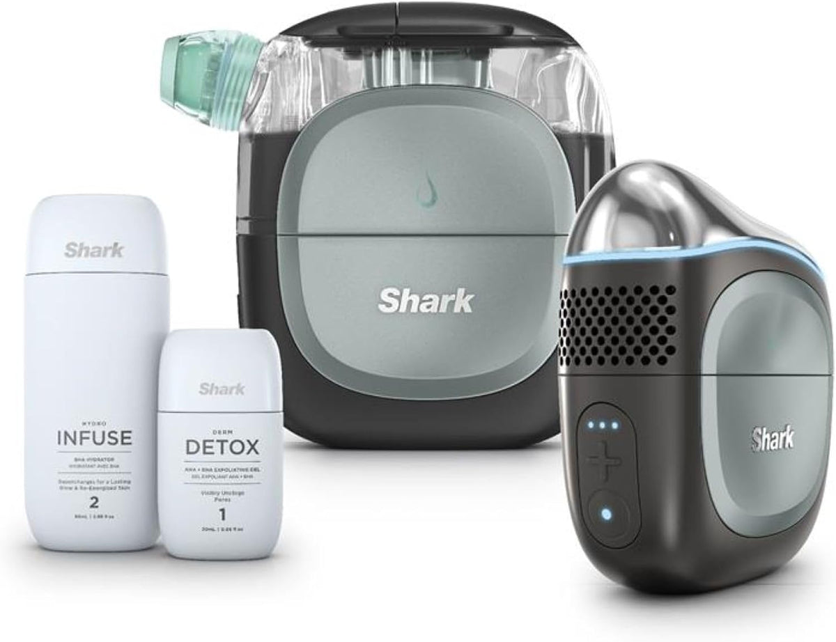 Shark FacialPro Glow at-Home Hydro-Powered Facial System with DePuffi Hot & Cold Therapy – Professional Spa Skincare Device for Pore Cleansing, Hydration, & Radiant Glow, Black, FH320BK