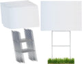 Durable Blank Corrugated White Yard Sign Kit Includes 50 Large 18x24 Signs and Strong 10x24 Galvanized Steel Double H Yard Stakes - Pack of 50 18x24 Signs with Yard Stakes