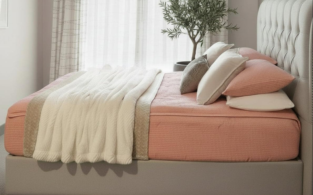 Twin Zipper Bedding with Patented Removable Zipper Sheets, Soft Natural Cotton, Durable Construction, All in one Zipper Bedding Set