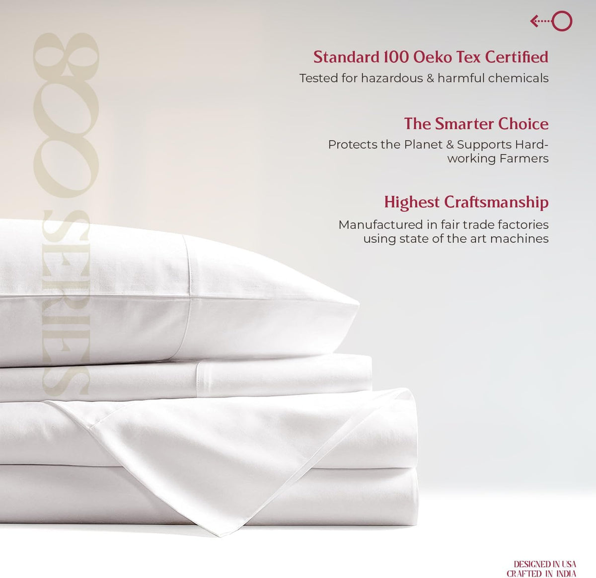 Mayfair Linen 100% Egyptian Cotton Twin Size Sheet Set - Luxury 800 Series Tranquil Collection Egyptian Cotton Twin Sheets (Pack of 2, White), Soft Cooling 16' Deep Pocket College Dorm Room Sheets