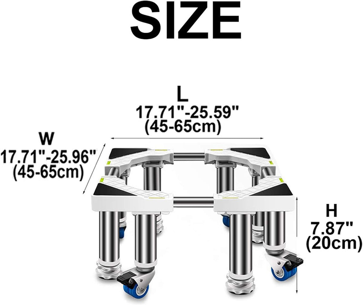 Washer Dryer Washing Machine Base Heavy Duty Washing Machine Base with Wheels Universal Mobile Base Fridge Stand Locking Swivel Wheels Stent Appliance Refrigerator Stand 45-65