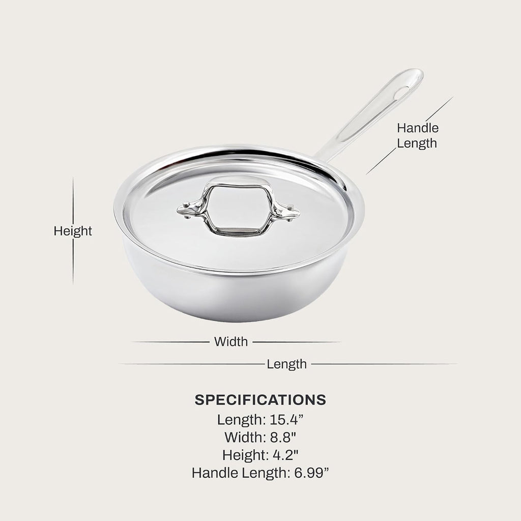 All-Clad Saucier Pan, 2-Quart,4212,White