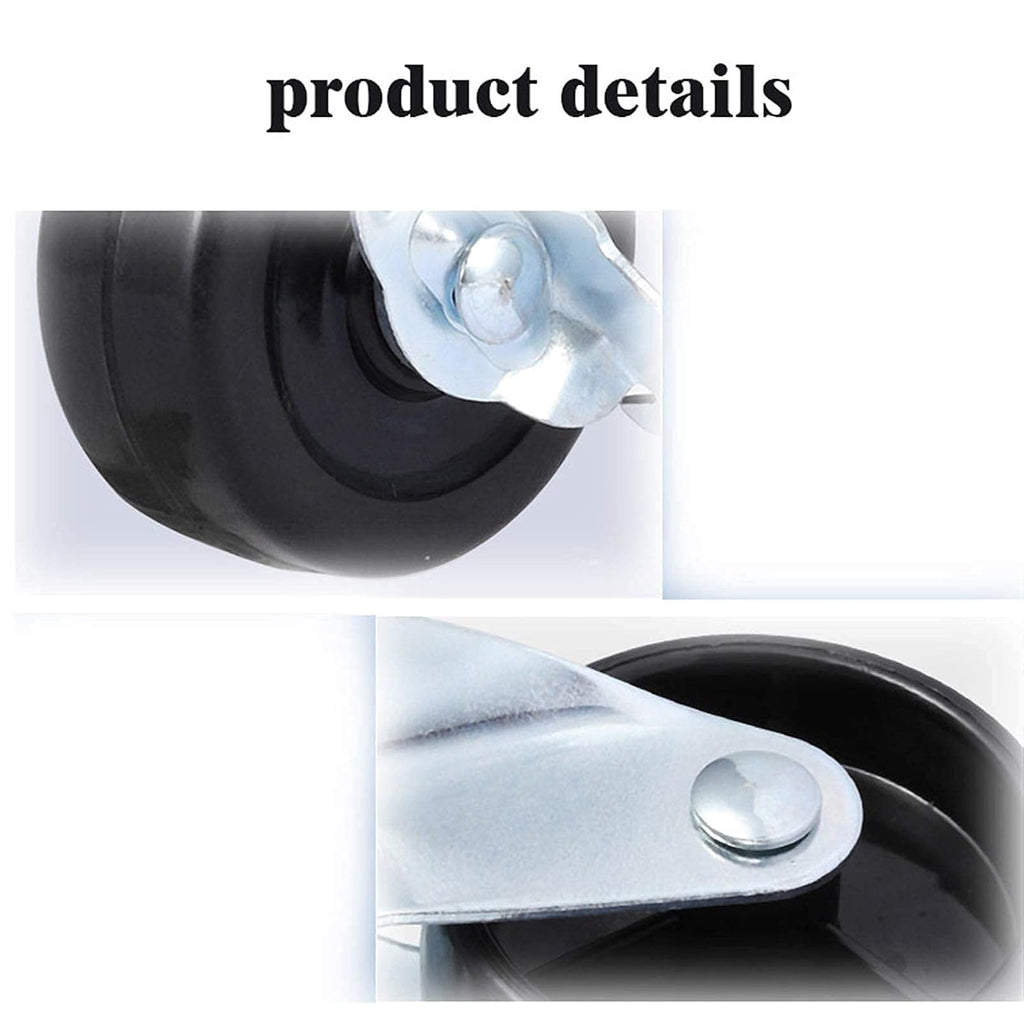 40mm Universal Rubber Plate Wheels for Industrial Tables and Chairs Flat Base Design Heavy-Duty Smooth Rolling Casters for Easy Mobility