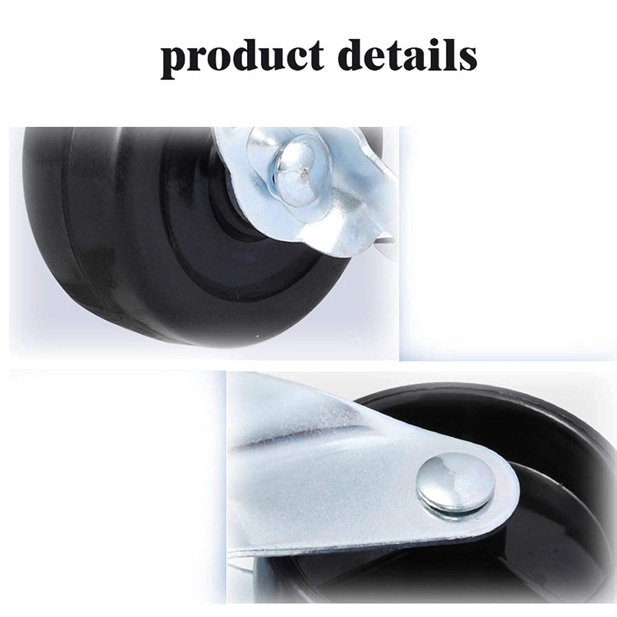 40mm Universal Rubber Plate Wheels for Industrial Tables and Chairs Flat Base Design Heavy-Duty Smooth Rolling Casters for Easy Mobility