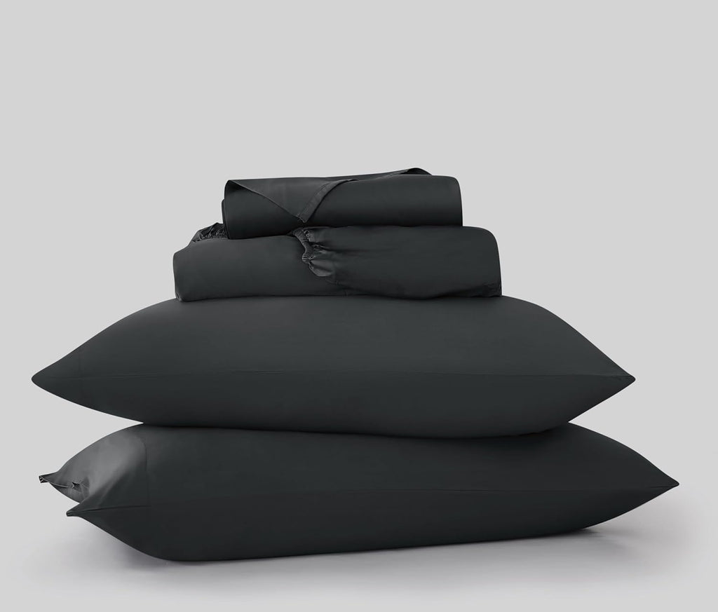 Brooklyn Loom 300 Thread Count 100% Rayon from Bamboo Charcoal 4 Piece Queen Sheet Set