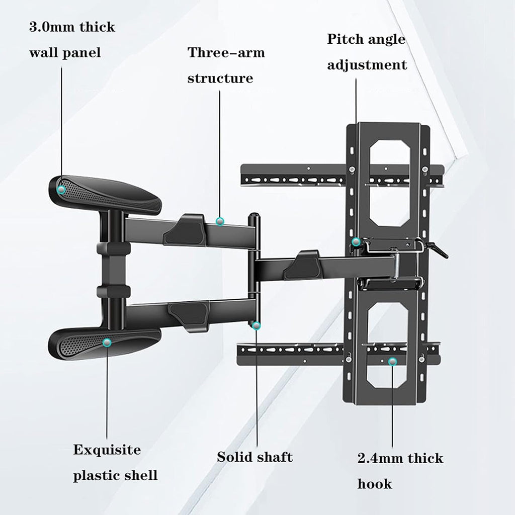 Universal TV Stand TV Stand Base 40'-80' Wall-Mounted TV Bracket Steel 180°Rotating Fixed Wall TV Bracket Expansion Tilt TV Mount with 9.8×15.7 Inch Wall Panel, Holds Up to 110lbs