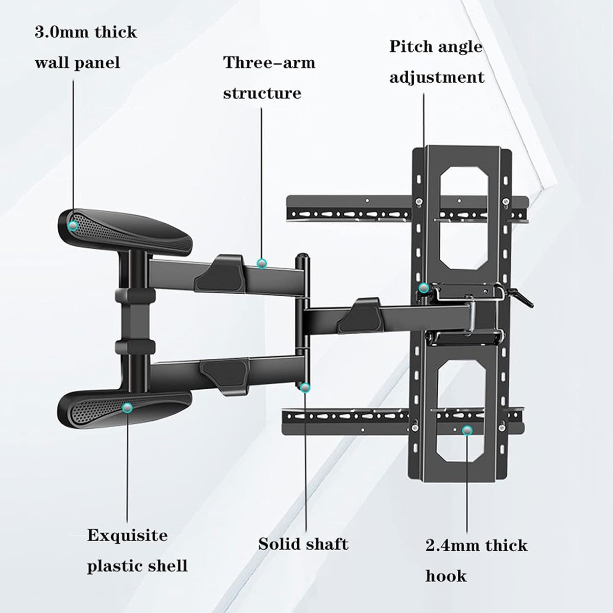 Universal TV Stand TV Stand Base 40'-80' Wall-Mounted TV Bracket Steel 180°Rotating Fixed Wall TV Bracket Expansion Tilt TV Mount with 9.8×15.7 Inch Wall Panel, Holds Up to 110lbs