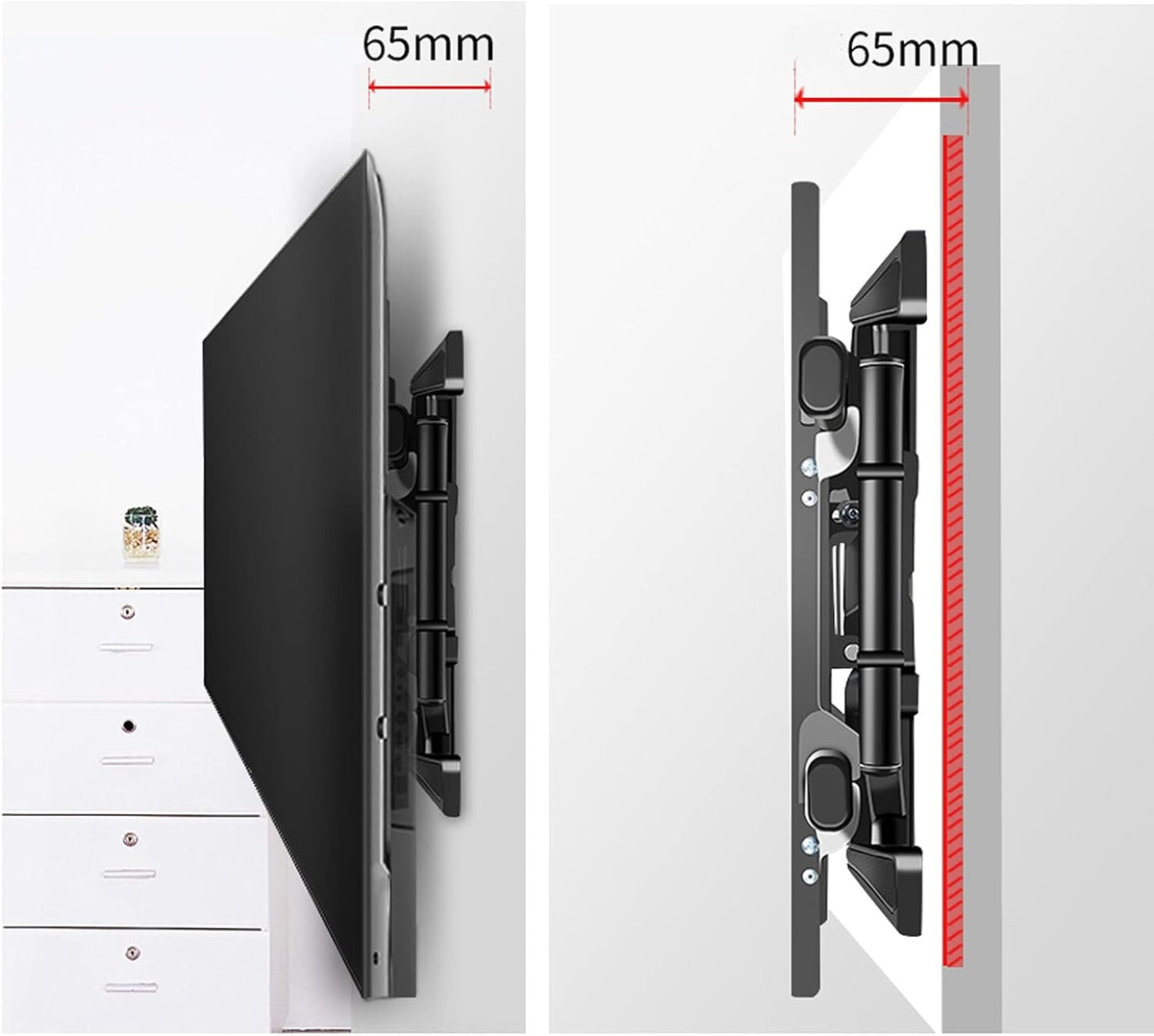 Universal TV Stand TV Stand Base Full Motion Swivels Extension Tilt Rotation for Most 37-80 Inch TVs, Adjustable TV Wall Mount Bracket with Max VESA 600x400mm Up to 1270 Lbs Tv Stand Mount