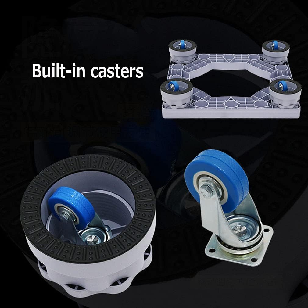 Adjustable Washing Machine Base Heavy Duty Washing Machine Base with Wheels Universal Mobile Base Fridge Stand Locking Swivel Wheels Dryer Stent Appliance Stand 45-65cm Washer