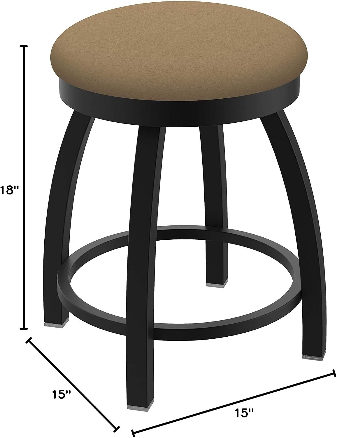 HBS 802 Misha 18' Swivel Vanity Stool with Black Wrinkle Finish and Canter Sand Seat