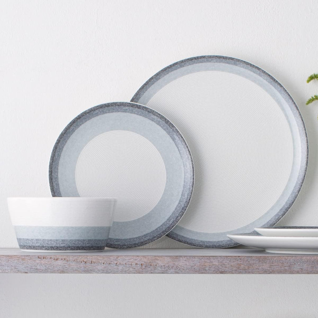 Noritake Colorscapes Layers Ash 12-Piece Coupe Dinnerware Set, Service for 4