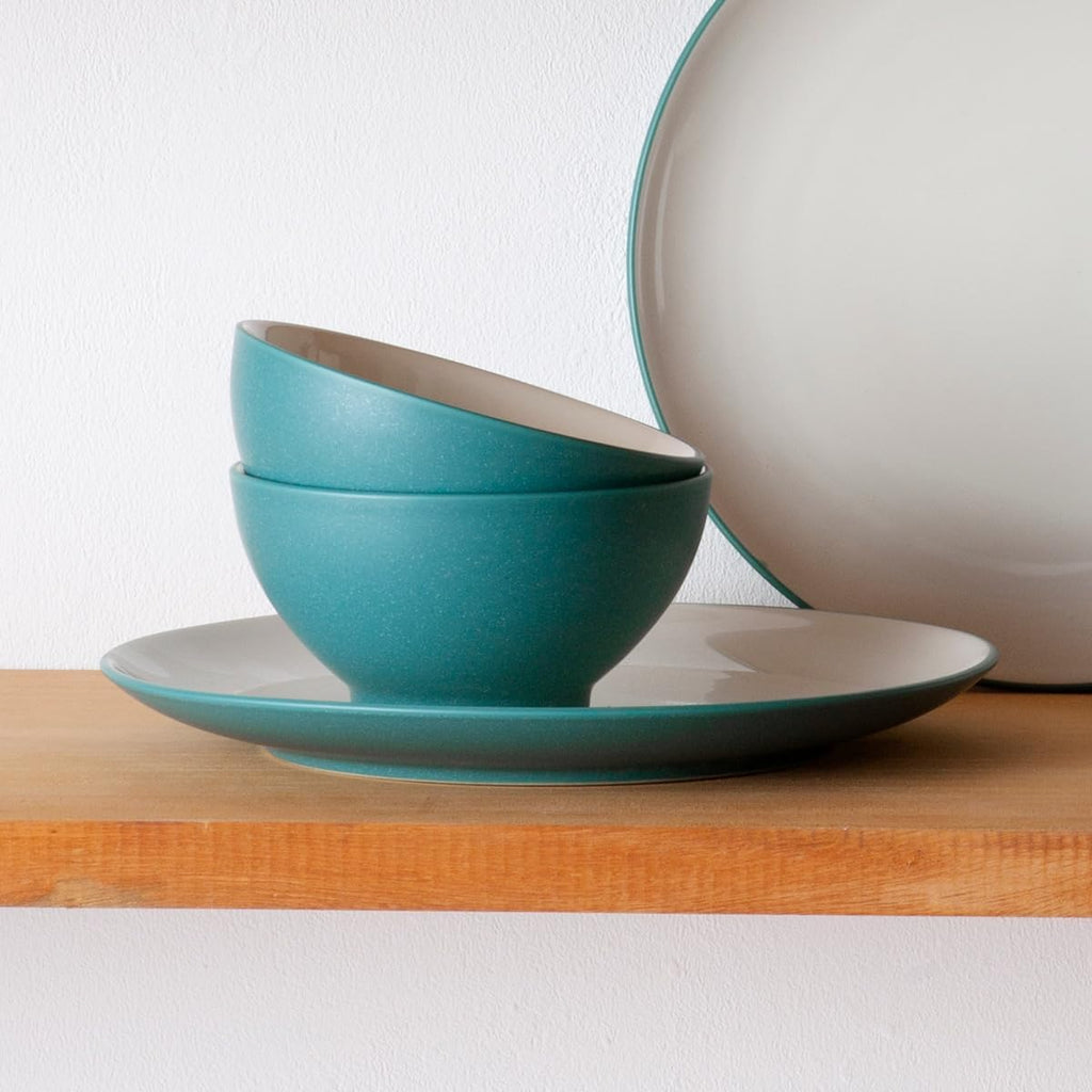 Noritake Colorwave Turquoise 12-Piece Coupe Dinnerware Set, Service for 4