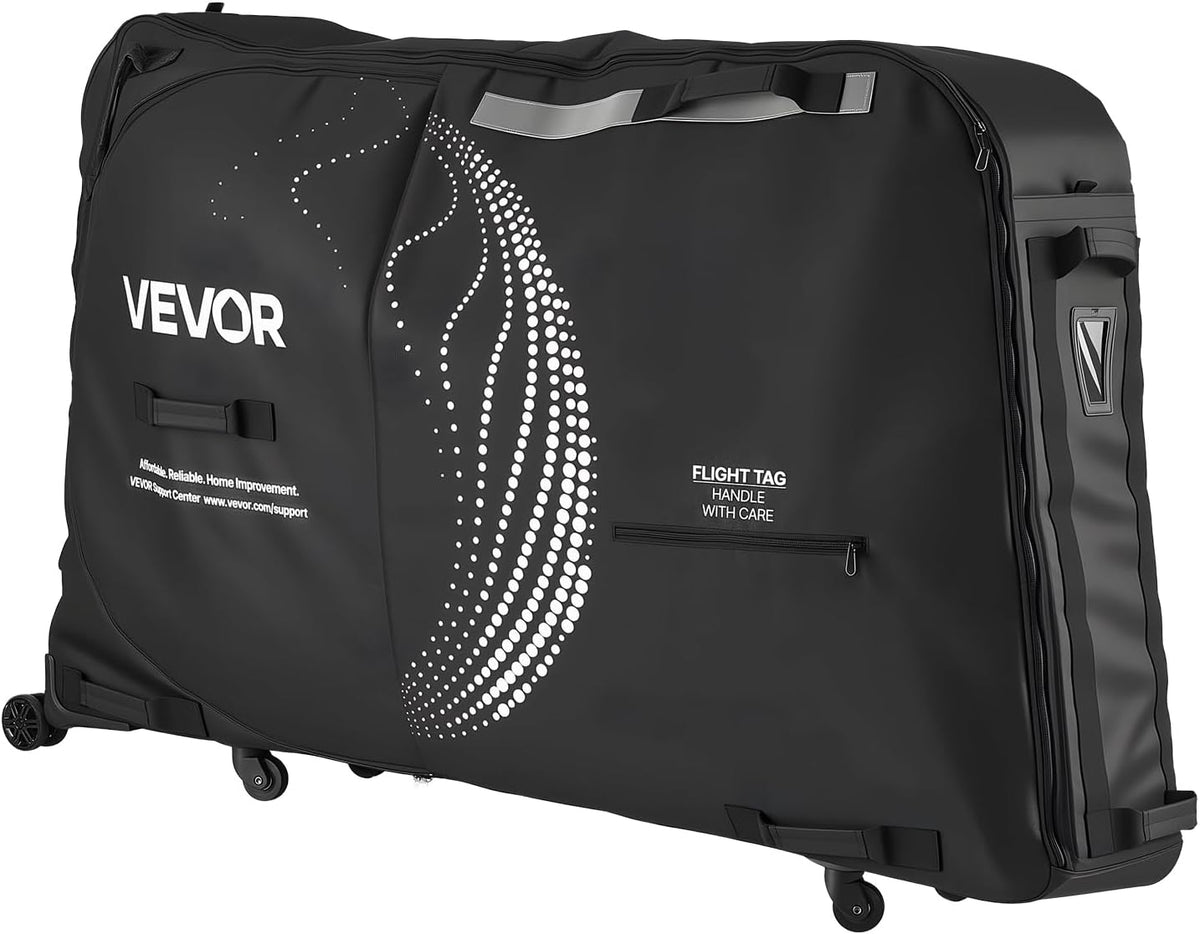 VEVOR Bike Travel Bag, Transport Universal Bicycle Storage Case Bag with TSA Lock, Support Plates, Protection and Fork Mount Stabilisation, Bicycle Case Max. Wheelbase 51 in for Airplane, Outdoor Use