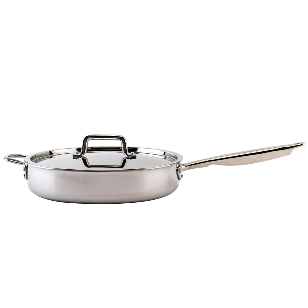 WINCO Tri-Ply Saute Pan, Silver