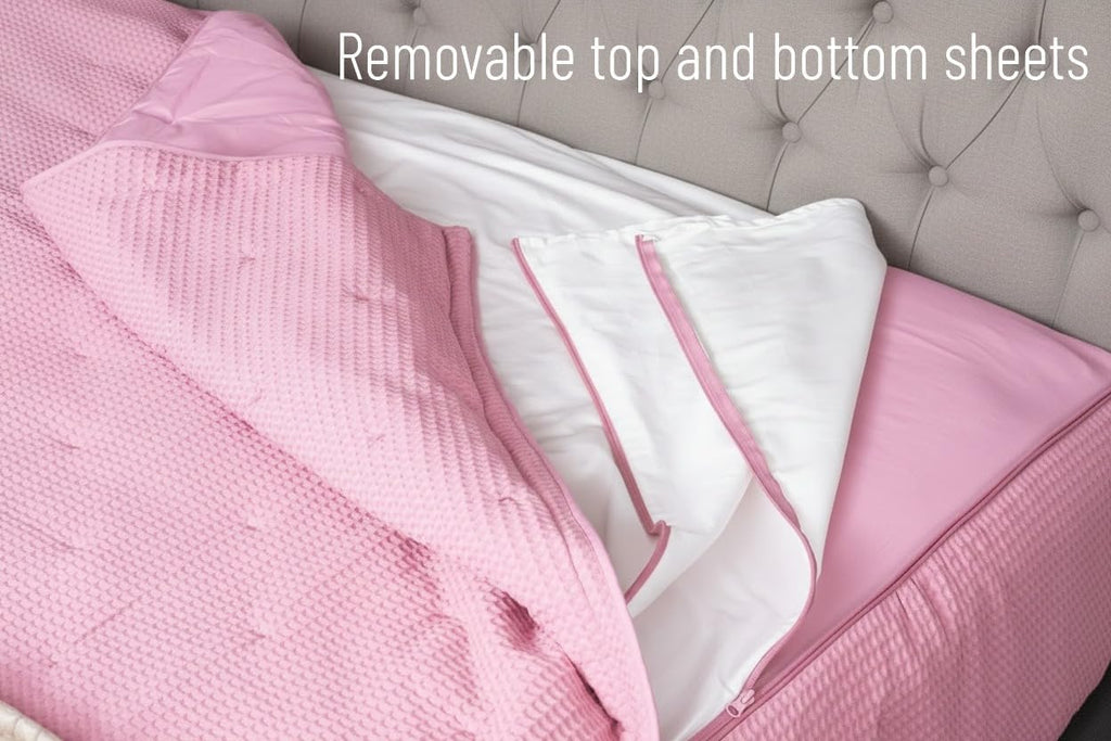 Twin Zipper Bedding with Patented Removable Zipper Sheets, Soft Natural Cotton, Durable Construction, All in one Zipper Bedding Set