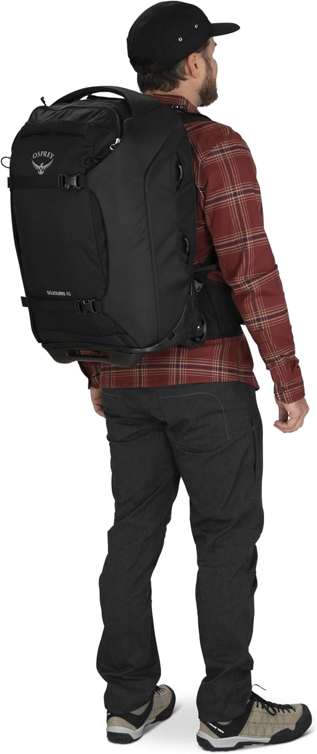 Osprey Sojourn 22'/45L Wheeled Travel Backpack with Harness, Black