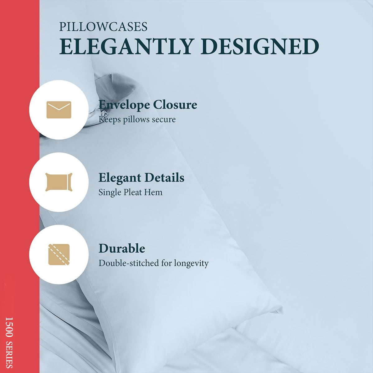 100% Egyptian Cotton Sheets Queen Size Bed Set - Luxury 1500 Series Prestige Collection Queen Sheet Set (4 PC, Light Blue), 17' Deep Pocket, Silky Soft, Cooling, Sateen Weave Bedding