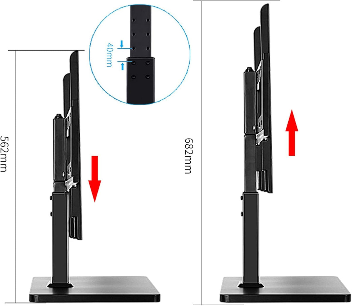 Universal TV Stand TV Stand Base TV Base Desktop LCD Monitor Stand Universal Punch- TV Rotating Bracket for Most 32-70 Inch TVs with Max 600x400mm, Supports Up to 99lbs Tv Stand M