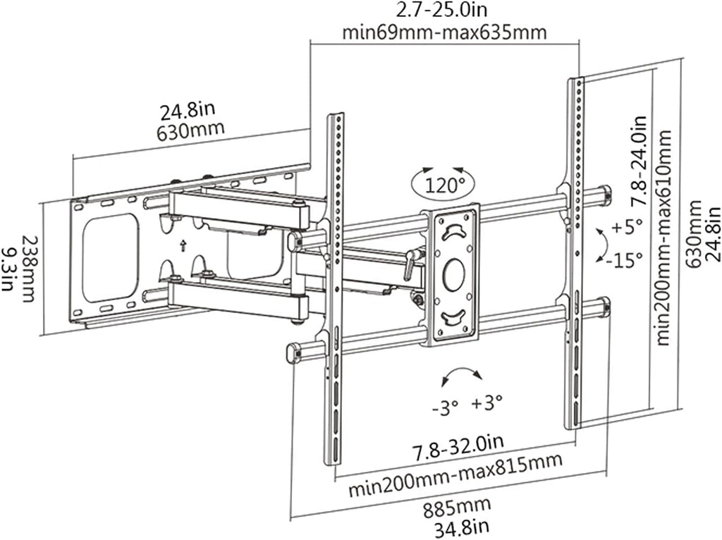 Universal TV Stand TV Stand Base Heavy-Duty Wall Mounted TV Bracket Full Motion Swivel Extension Tilt TV Mount 50'-75' Universal TV Wall Mount Bracket, Supports Up to 154lbs Tv Stand Mount