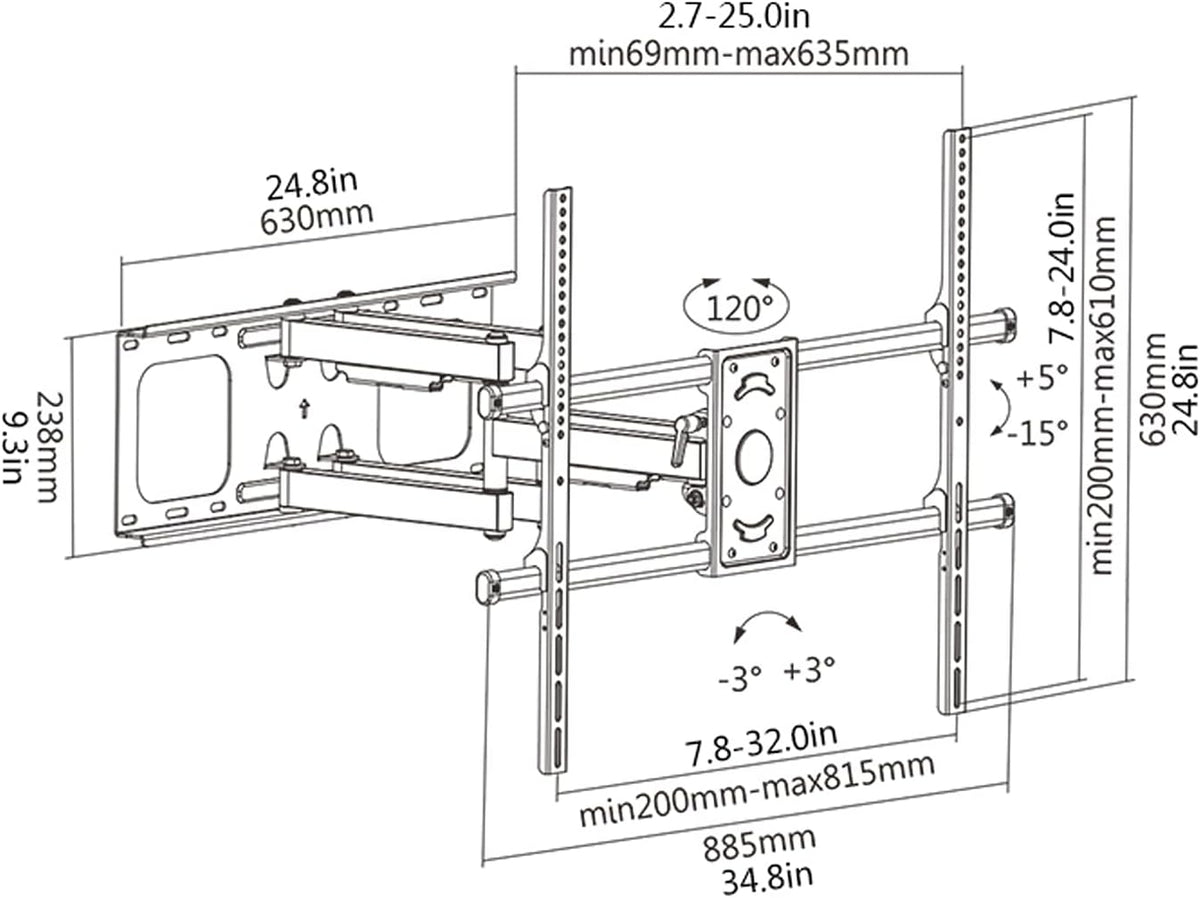 Universal TV Stand TV Stand Base Heavy-Duty Wall Mounted TV Bracket Full Motion Swivel Extension Tilt TV Mount 50'-75' Universal TV Wall Mount Bracket, Supports Up to 154lbs Tv Stand Mount