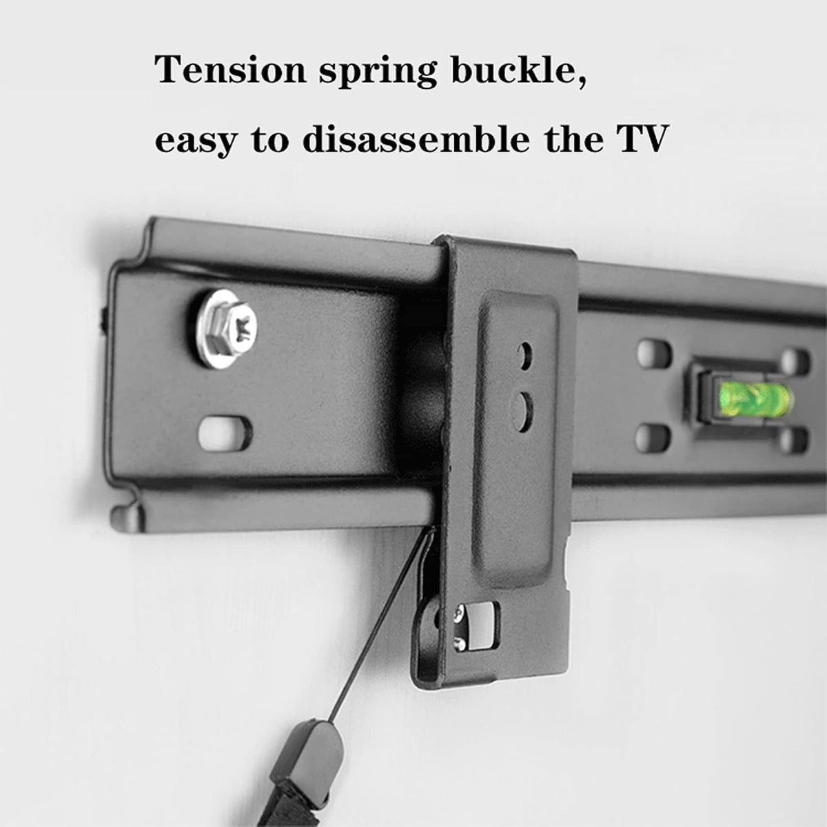 Universal TV Stand TV Stand Base Low Profile Fixed TV Wall Mount Bracket TV Bracket with Drawstring Snap Lock, Built-in Spirit Level 32'-60' Universal TV Mount, Holds Up to 110lbs