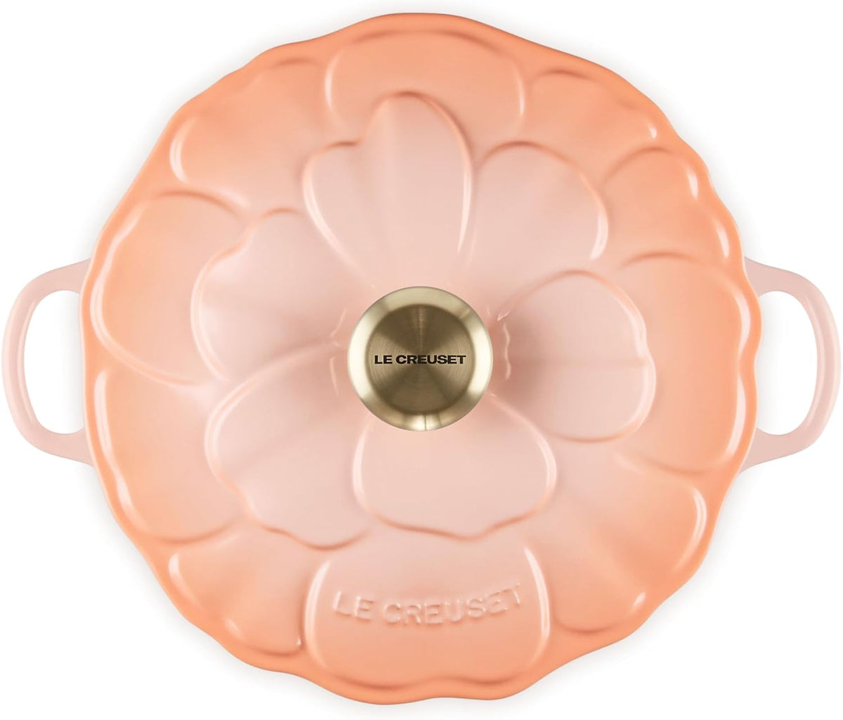 Le Creuset Signature Enameled Cast Iron Petal Braiser, 2.25qt., Peche w/Light Gold Knob