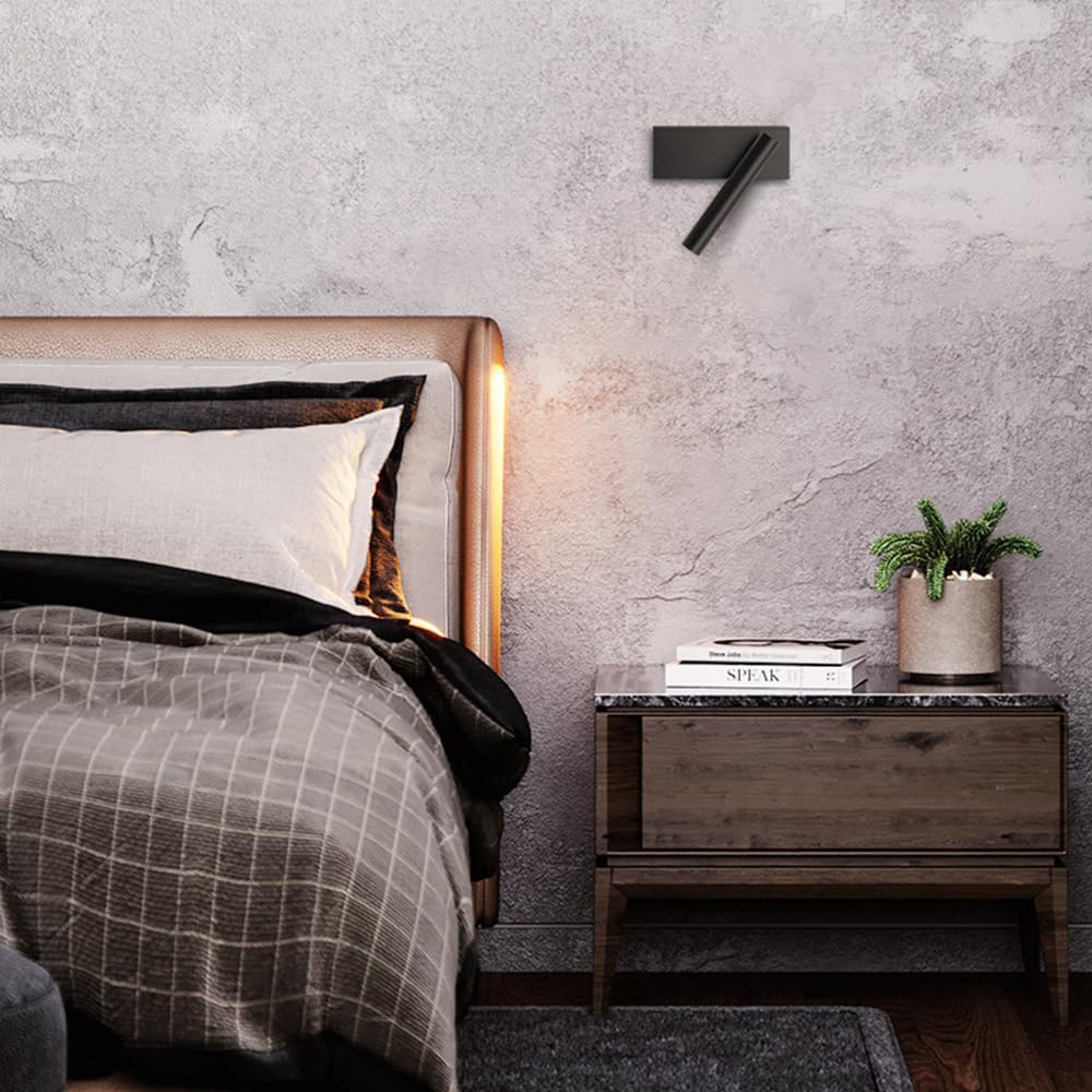 Book Light for Reading in Bed, LED Wall Reading Lamp Adjustable Spotlights with Button Switch, Modern Wall Mounted Reading Lamp, Reading at Night Book Lights