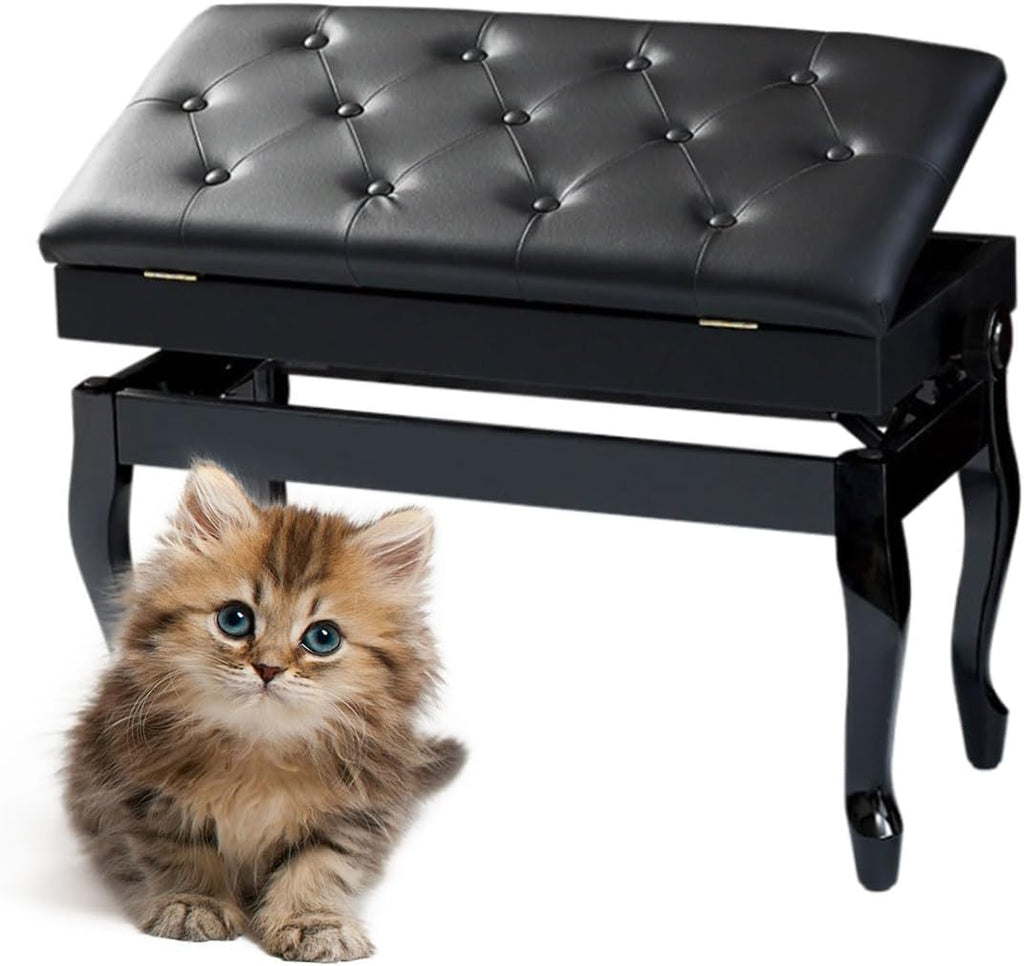 Piano Bench with Storage Piano Accessories Piano Bench Adjustable Height Vanity Stool Duet Piano Bench Black Length 72cm*Width 34cm