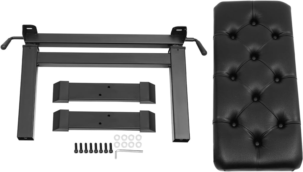 18''-23'' H Adjustable Piano Bench, Heavy Duty Keyboard Piano Stool, Piano Chair with PU Leather Cushion, Hydraulic Lifting Keyboard Bench(Black)
