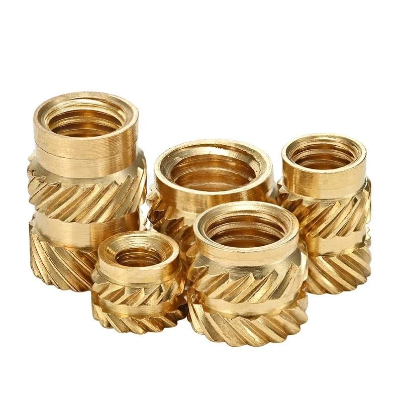 300pcs M5 M6 Heat Threaded Insert Nuts Brass Hot Melt Molding Knurled Injection Metal Copper Lock Nut for 3D Printer(M6x9x8 (300pcs))