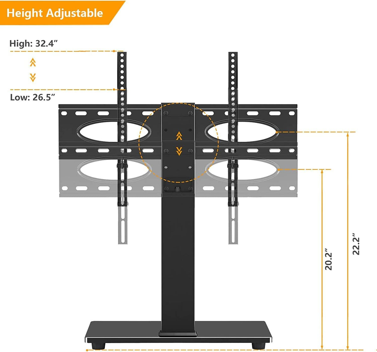 Cabinet Universal Swivel Tabletop, Universal Swivel for 37-55 Inch Tvs, Height Adjustable Tv Table Stand, Base Holds Up to 88Lbs