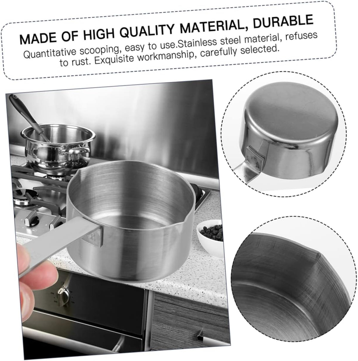 1pc Saucepan Egg Skillet Egg Frying Pan Steel Milk Pan Warmer Pot Butter Sauce Pan Saucier Pan Little Pot Baking Pastry Induction Frying Pan Rim Stainless Steel Baby Pot