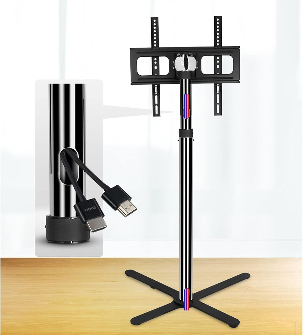 Universal TV Stand TV Stand Base Floor TV Stand Mount Universal TV Stand Height Adjustable, Tilt, Swivel TV Mount for 32 to 50 Inch Flat Screen TVs，Max VESA 400X400mm Holds 110lbs Tv Stand Mount