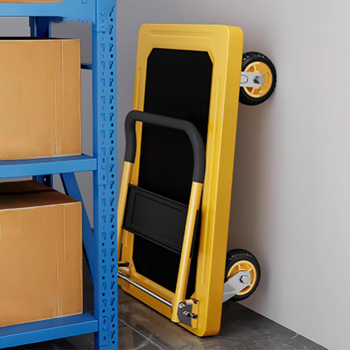 Collapsible Transport Cart Folding Platform Trolley with 360° Swivel Wheels Reinforced Base for Loading and Storing (27.6'x17.7'/70x45cm) - Heavy Duty Utility Dolly