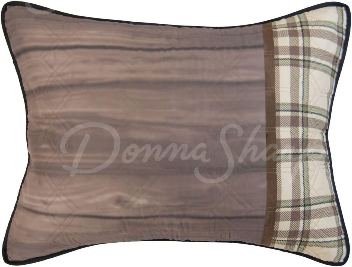 Donna Sharp Wildwood Lodge Polyester Quilt Bedding Set - 3-Piece King Size Quilt Set - Includes 110' x 96' Quilt and 20' x 36' Pillow Shams - Machine Washable