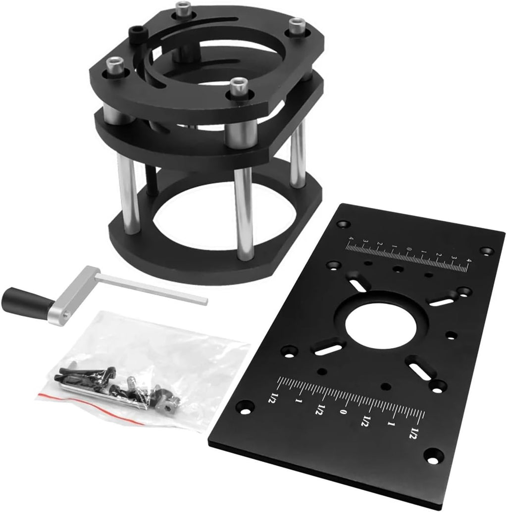 Router Lift with Fixed Base - Aluminum Router Insert Plate - Woodworking Universal Router Lift Base for 65mm Dia Router Motor(B)