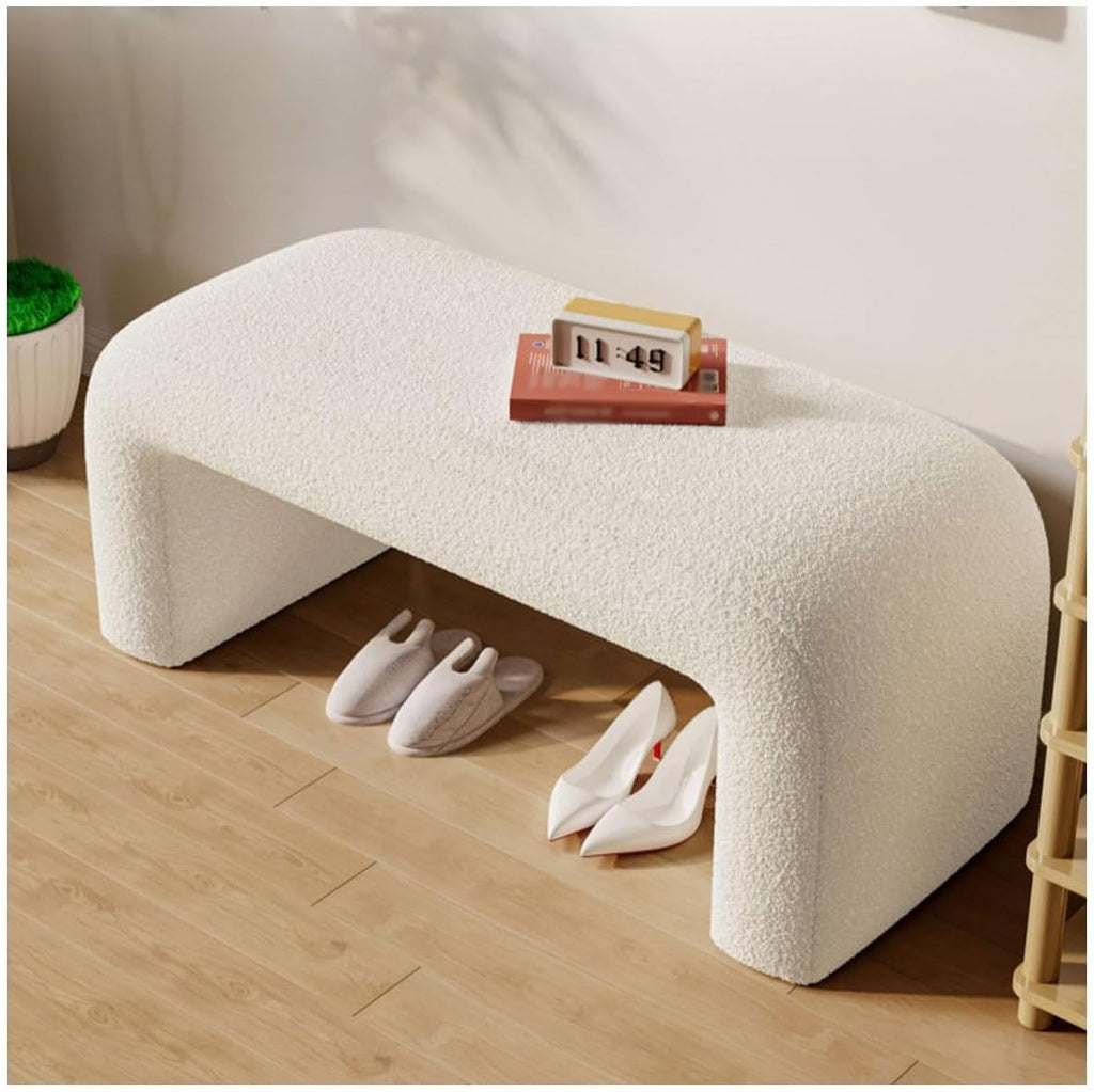 Modern Ottoman Bench Set, Padded U-Shaped Entry Bench Vanity Stool for Entry, Hallway, Living Room, Bedroom, Walk-in Closet(Black,100cm/39.37in)